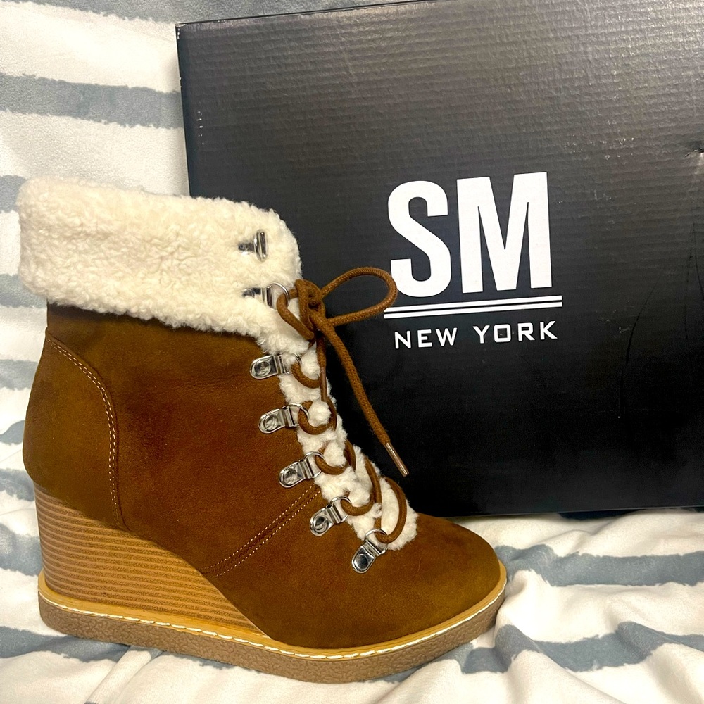 SM New York Cognac Heeled Boots
